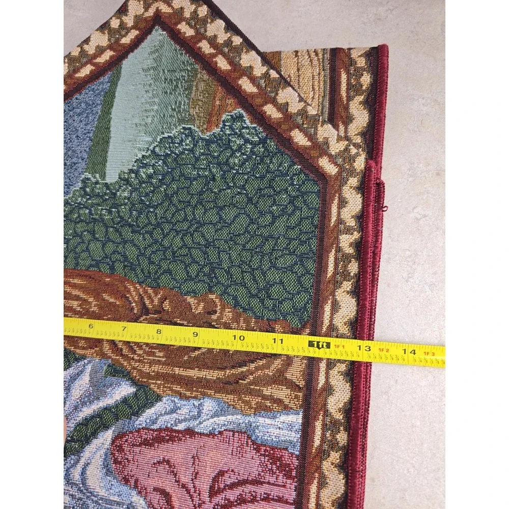 Vintage Woven Tapestry Table Dresser Runner - Jesus Mary And Joseph 71